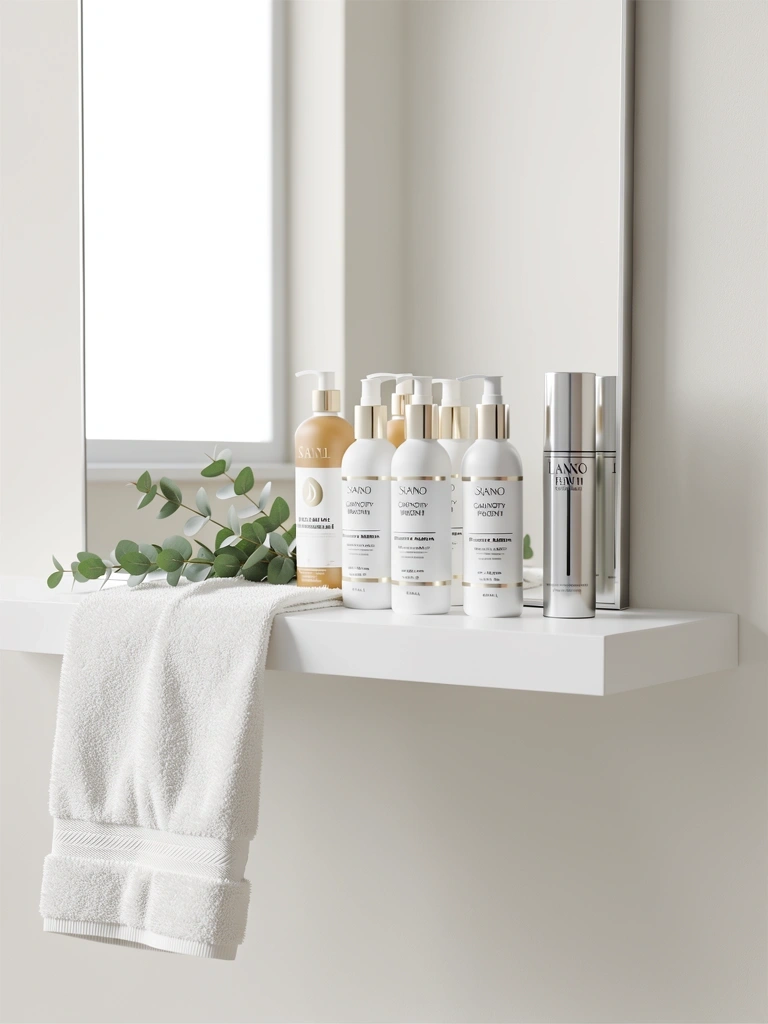 Daily facial care routine setup